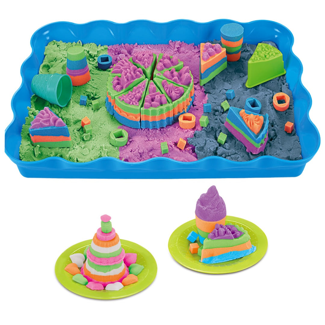 Coo11 DIY Kids Mouldable Sensory Play Sand with Tools Fun Toy Cake Set Colourfull, Improves Skills & Cordination, Perfect Gift for your loved ones, Suitable for 3+