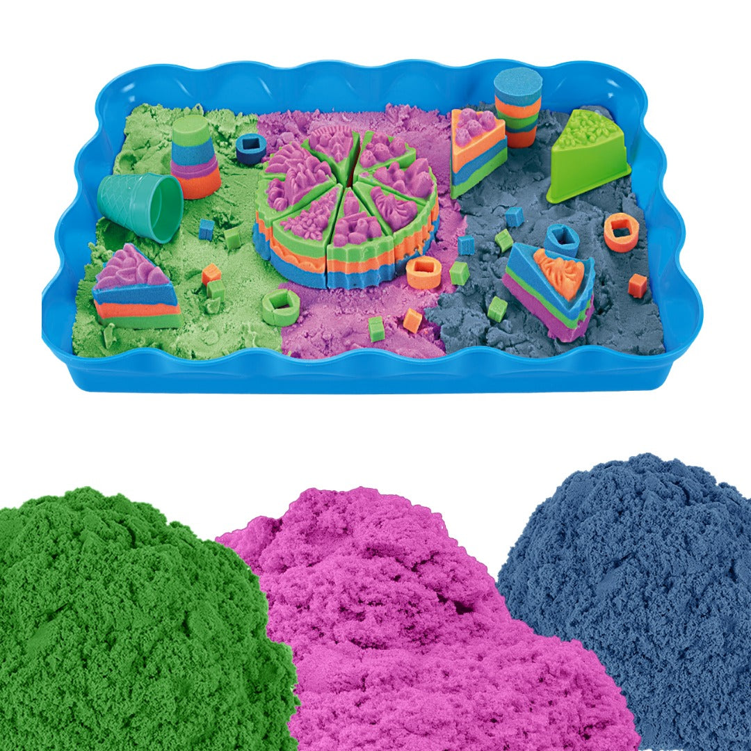 Coo11 DIY Kids Mouldable Sensory Play Sand with Tools Fun Toy Cake Set Colourfull, Improves Skills & Cordination, Perfect Gift for your loved ones, Suitable for 3+