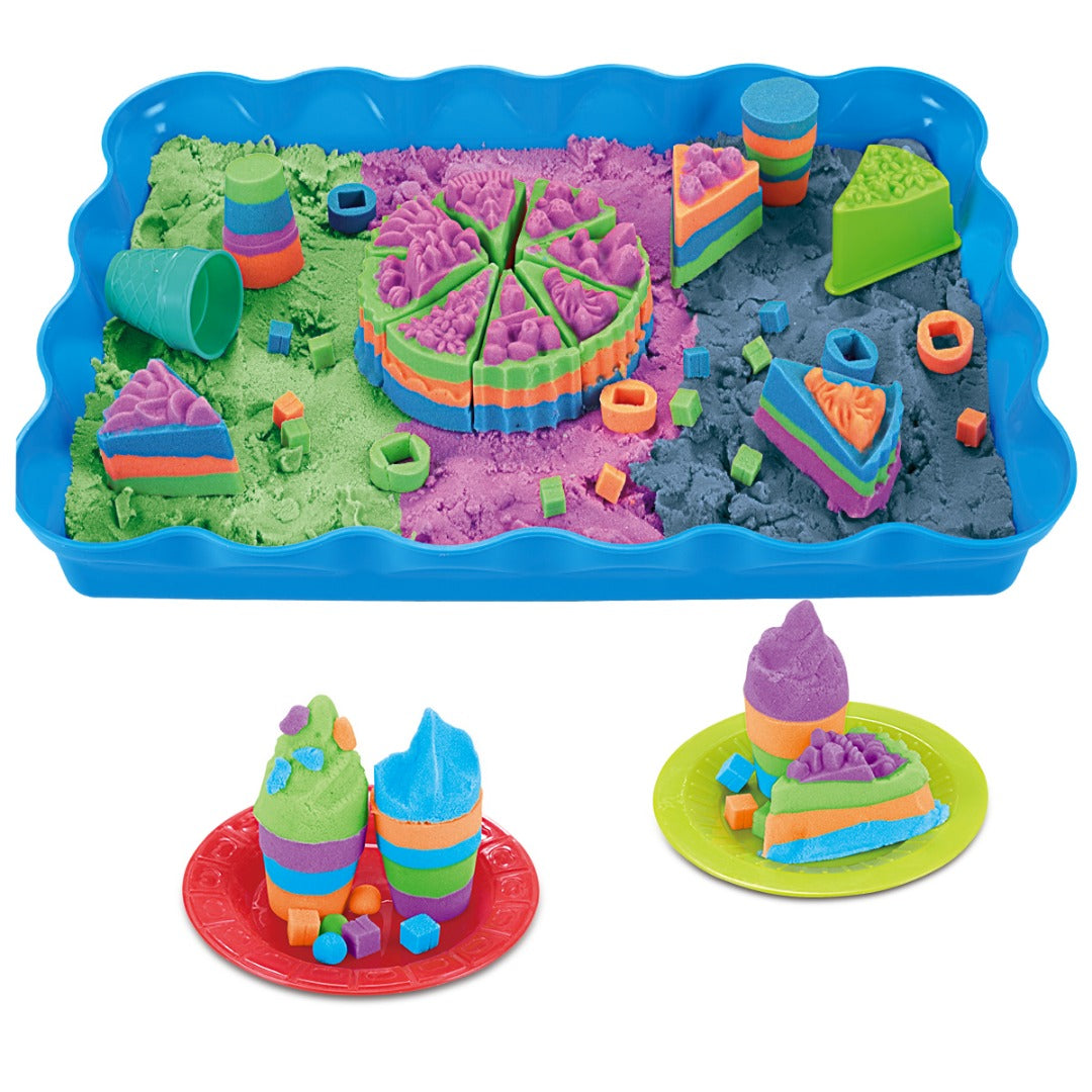 Coo11 DIY Kids Mouldable Sensory Play Sand with Tools Fun Toy Cake Set Colourfull, Improves Skills & Cordination, Perfect Gift for your loved ones, Suitable for 3+