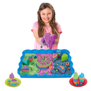 Coo11 DIY Kids Mouldable Sensory Play Sand with Tools Fun Toy Cake Set Colourfull, Improves Skills & Cordination, Perfect Gift for your loved ones, Suitable for 3+