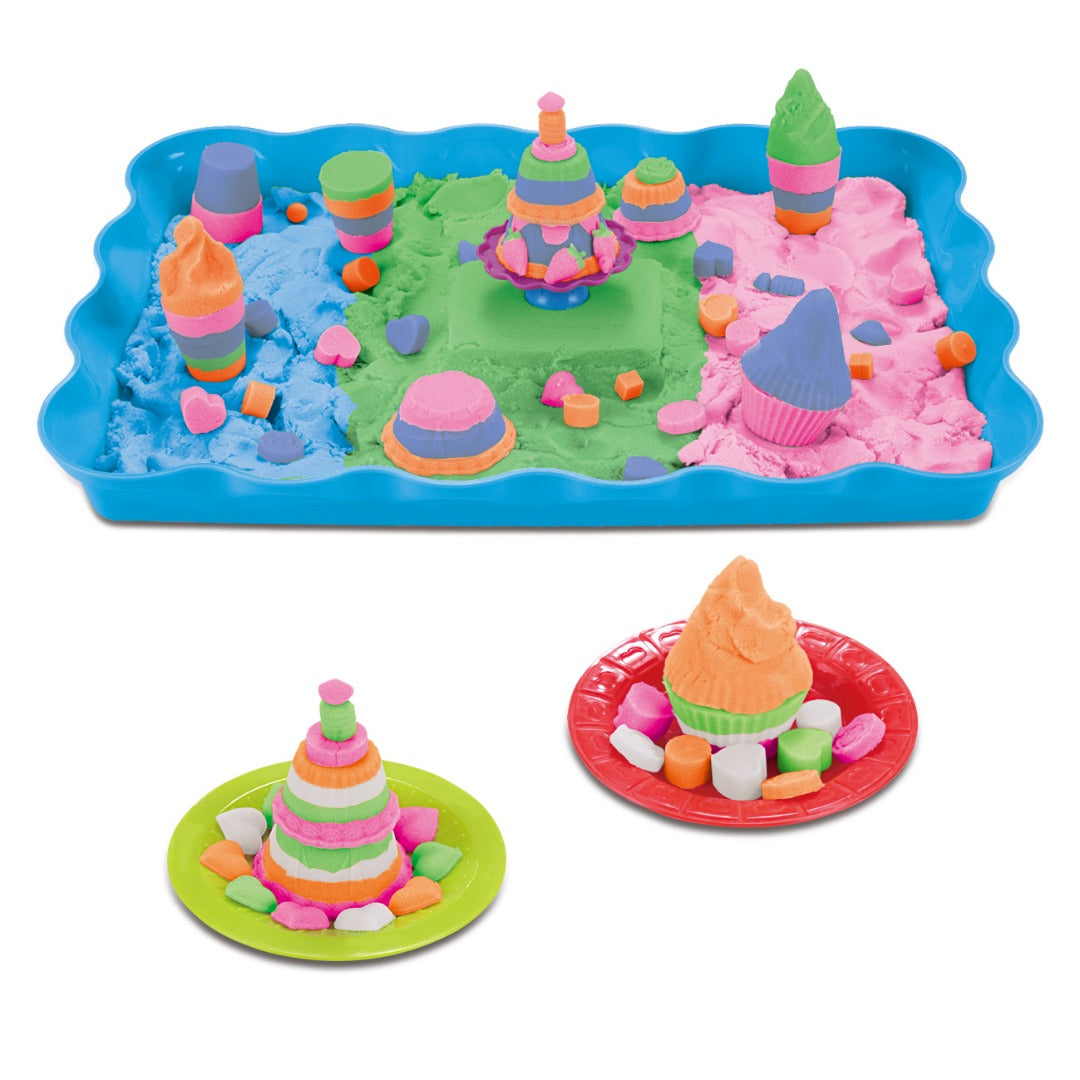 Coo11 DIY Kids Mouldable Sensory Play Sand with Tools Fun Toy Cake Set Colourfull, Improves Skills & Cordination, Perfect Gift for your loved ones, Suitable for 3+