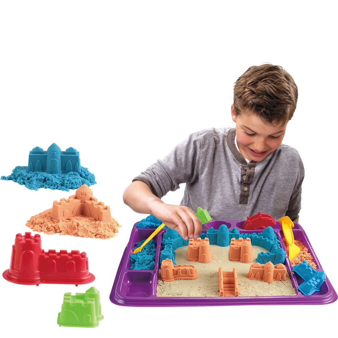 Coo11 Kids Play Construction Sand Pals Beach Building Snow, and Mud with Brick Release Moulds Creative Sensory Play Toys Activity Space Educational Creative Family Beach Sand Construction Kit for Girls Boys Age 5+ Years olds