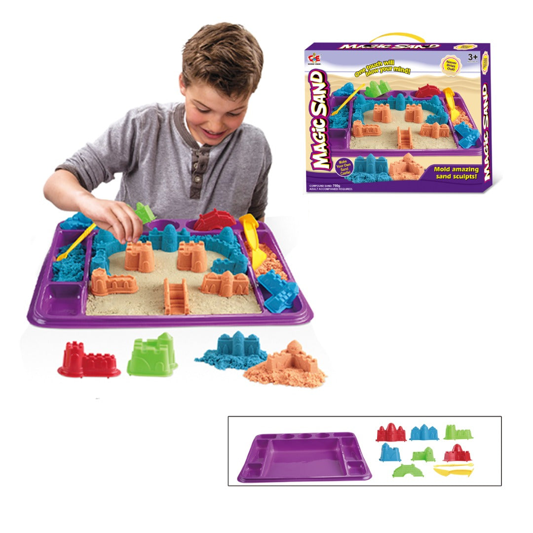 Coo11 Kids Play Construction Sand Pals Beach Building Snow, and Mud with Brick Release Moulds Creative Sensory Play Toys Activity Space Educational Creative Family Beach Sand Construction Kit for Girls Boys Age 5+ Years olds
