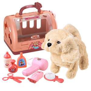 Coo11 Pet Care Cage Play Set, Vet Clinic & Doctor Kit for Kids, Medical Pretend Role Play Dog Grooming Toys, Cat Feeding Carrier Toy for Boys and Girls Ages 3-6