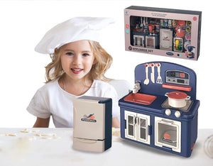 Coo11 Kids Pretended Kitchen Refrigerator Toys, Realistic Looking, Acessories, Improves Hand-eye Coordination, Simulation Creative Fun Play Set, Perfect Gift for your loved ones, Suitable for 3+