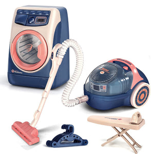 Coo11 Kids Washing Machine, Vacuum Cleaner & Ironing Machine Play Set, Pretend Household Tool Toy, Mini Cleaning Toy Set, Learning Educational Toy, Improves Skills, Perfect Gift