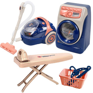 Coo11 Kids Washing Machine, Vacuum Cleaner & Ironing Machine Play Set, Pretend Household Tool Toy, Mini Cleaning Toy Set, Learning Educational Toy, Improves Skills, Perfect Gift