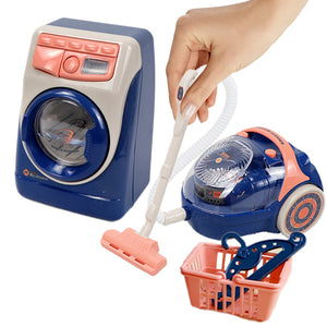 Coo11 Kids Washing Machine, Vacuum Cleaner & Ironing Machine Play Set, Pretend Household Tool Toy, Mini Cleaning Toy Set, Learning Educational Toy, Improves Skills, Perfect Gift