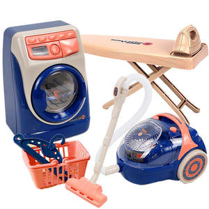 Coo11 Kids Washing Machine, Vacuum Cleaner & Ironing Machine Play Set, Pretend Household Tool Toy, Mini Cleaning Toy Set, Learning Educational Toy, Improves Skills, Perfect Gift