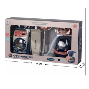 Coo11 Kids Washing Machine, Vacuum Cleaner & Ironing Machine Play Set, Pretend Household Tool Toy, Mini Cleaning Toy Set, Learning Educational Toy, Improves Skills, Perfect Gift