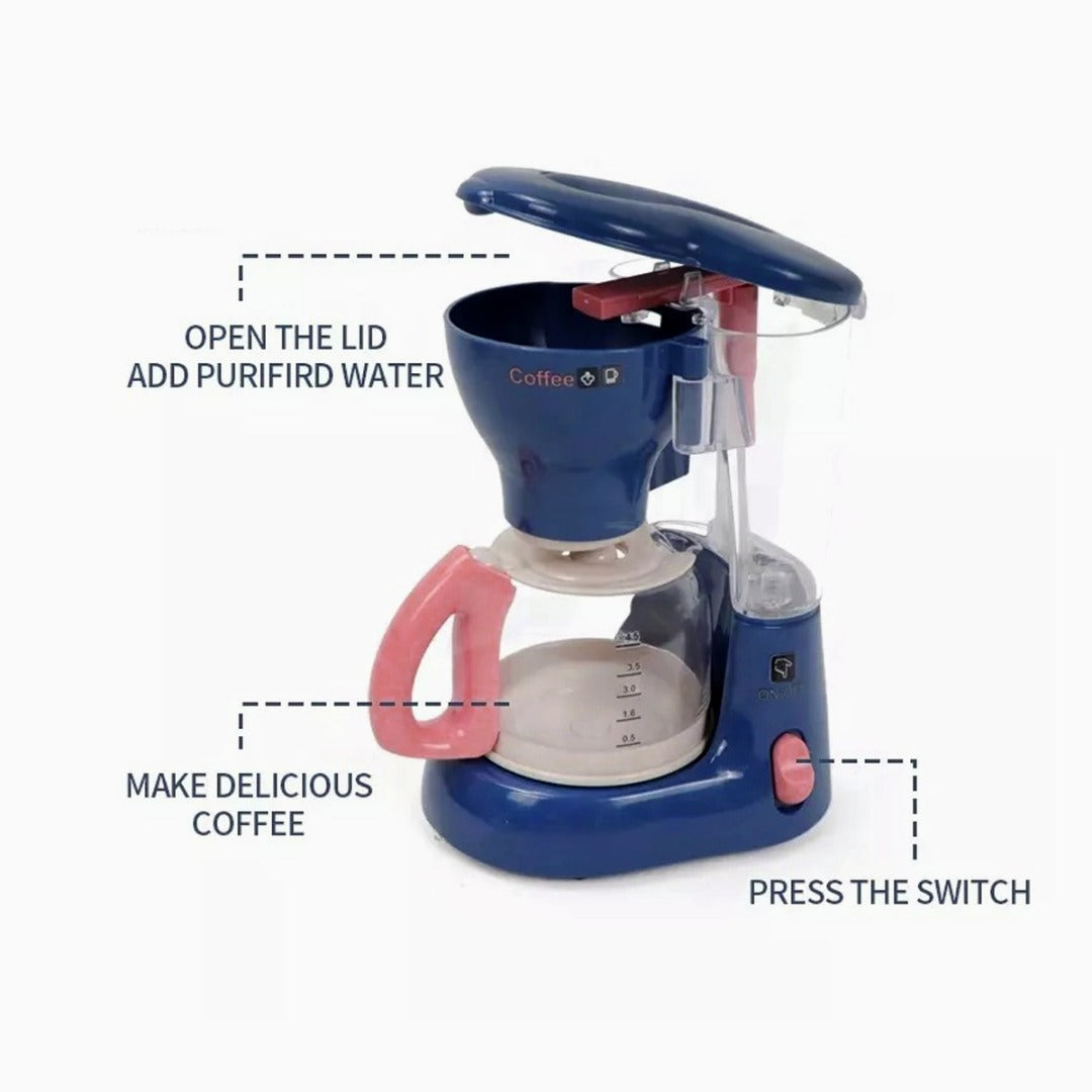 Coo11 Home Appliances Kitchen Pretend Play Coffee Maker Machine, Mix Blender, Dispenser, Cattel, Cup & Plate Accessories Kitchen Set Play House Early to Teach Fun & Activity Boys Girls Age 5+ Years Old