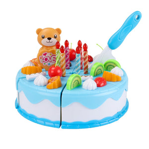 Coo11 kids 80 PCS DIY Make Your Own Birthday Cake, Pretended Food Play Set, Educational Learning Kitchen Playset, Perfect Gift as Birthday or Christmas Gift, Suitable for 3 or above years old