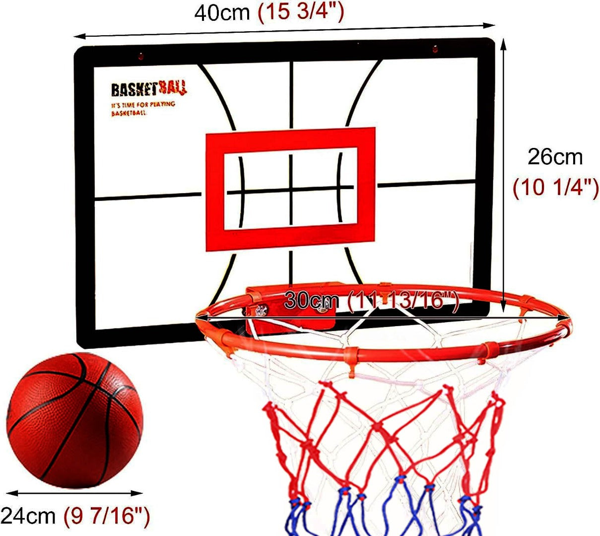 Coo11 Kids Basketball Hoop, Dream Travel Basketball Rim Goal Wall Mounted Basketball Hoop Indoor Outdoor Hanging Basketball Hoop, 40x26 centimeter