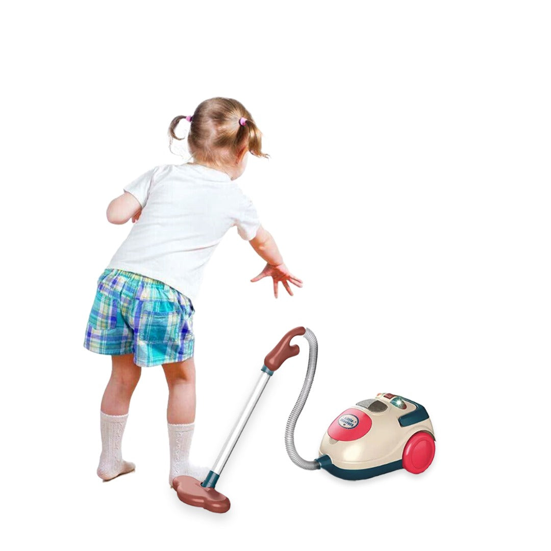Coo11 Blue Kitchen Housekeeping Vacuum Cleaner with Suction Functional Music Lightweight Learning Educational Pretend Play Toys Mini Household Cleaners Kit for Girls and Boys age 5+ 7 8 9 10 Years Old