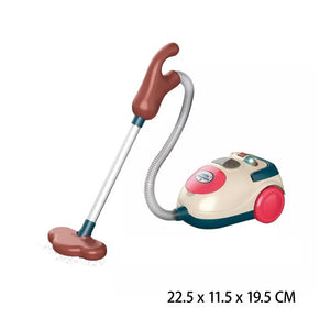 Coo11 Blue Kitchen Housekeeping Vacuum Cleaner with Suction Functional Music Lightweight Learning Educational Pretend Play Toys Mini Household Cleaners Kit for Girls and Boys age 5+ 7 8 9 10 Years Old