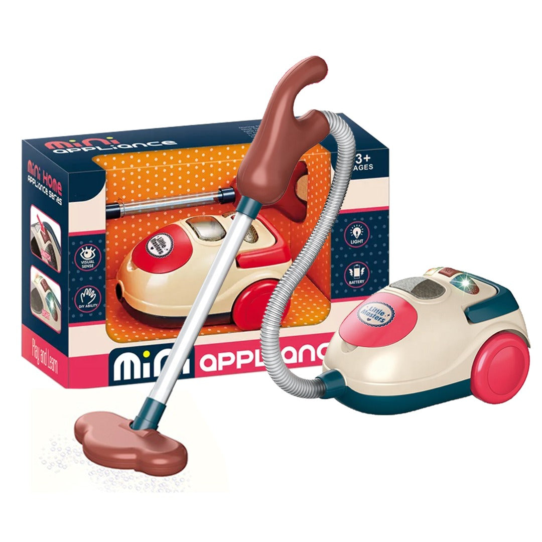Coo11 Blue Kitchen Housekeeping Vacuum Cleaner with Suction Functional Music Lightweight Learning Educational Pretend Play Toys Mini Household Cleaners Kit for Girls and Boys age 5+ 7 8 9 10 Years Old