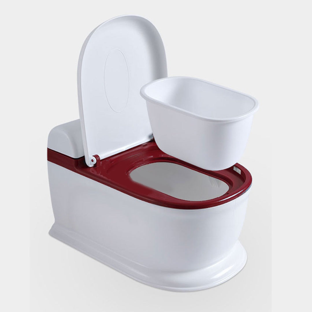 Coo11 Kids Toilet Potty Training Seat, Back Support, Handle & Soft Cushion with Splash Guard, Portable,  Lightweight, Easy to Clean, Perfect for Boys & Girls, Suitable for 3+