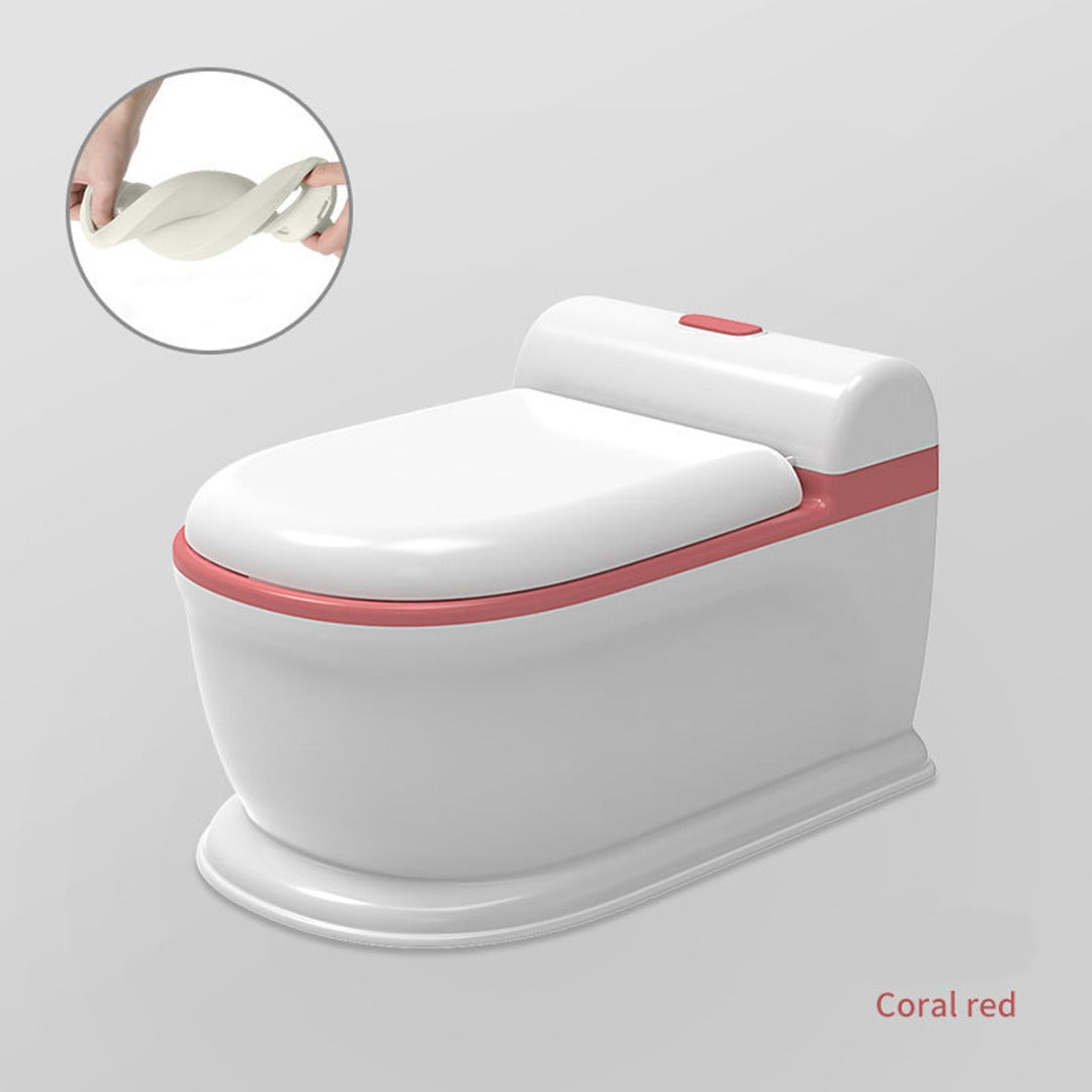 Coo11 Kids Toilet Potty Training Seat, Back Support, Handle & Soft Cushion with Splash Guard, Portable,  Lightweight, Easy to Clean, Perfect for Boys & Girls, Suitable for 3+