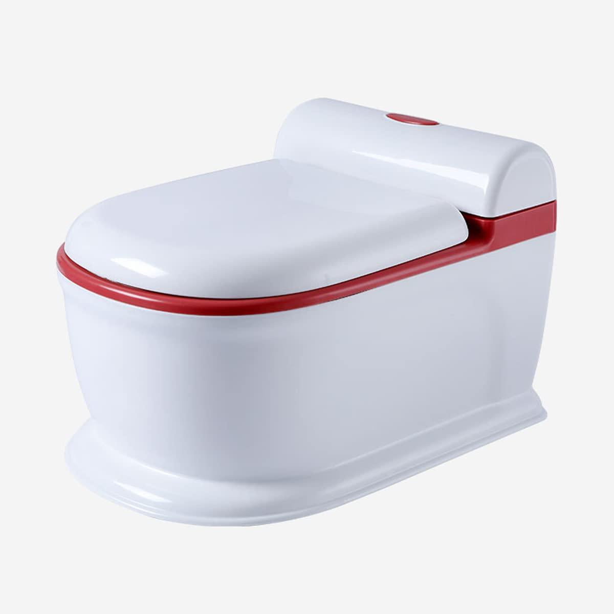 Coo11 Kids Toilet Potty Training Seat, Back Support, Handle & Soft Cushion with Splash Guard, Portable,  Lightweight, Easy to Clean, Perfect for Boys & Girls, Suitable for 3+