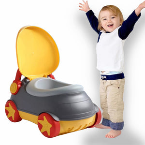 Sobear Portable Potty Training Toilet Car Shaped Seat for Boys and Girls, Anti-Slip, Easy to Clean, Lightweight, Fun Design, Easy to Take Everywhere, Picnic, Travelling, Park, Indoor, Outdoor
