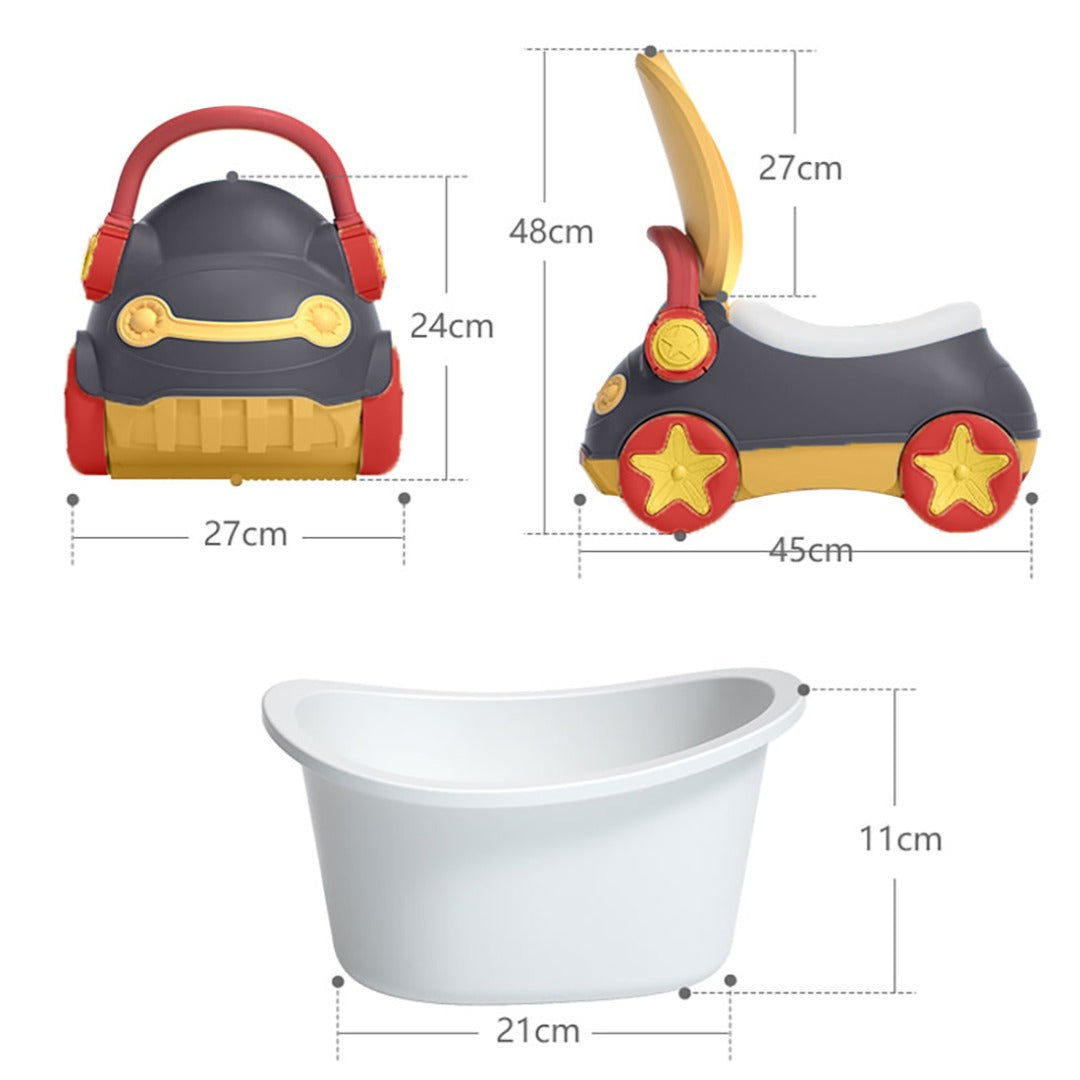 Sobear Portable Potty Training Toilet Car Shaped Seat for Boys and Girls, Anti-Slip, Easy to Clean, Lightweight, Fun Design, Easy to Take Everywhere, Picnic, Travelling, Park, Indoor, Outdoor