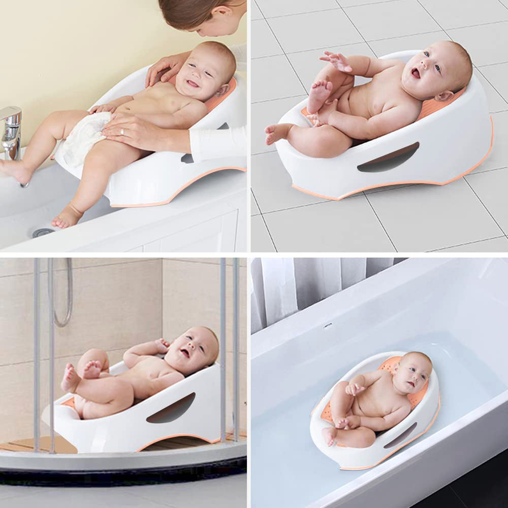 Newborn Baby Bath Support baby bath seat for sink and shower Anti-Slip soft bath net Comfortable Safe Bathing, Multi-Function, Easy to Use, Lightweight, Portable, Perfect Gift for your Toddlers, Suitable for 3+