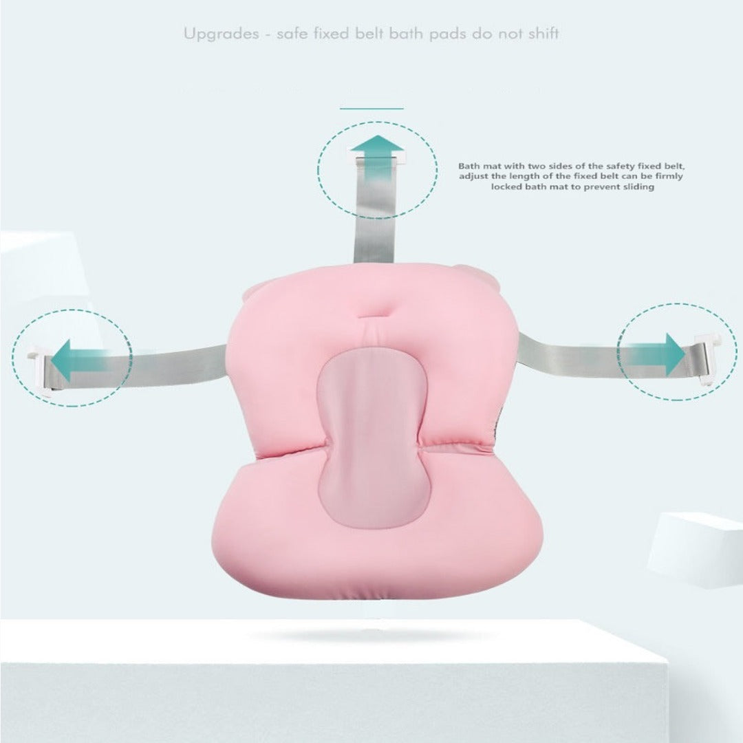 Coo11 Universal Newborn Baby Bath Pad, Floating Soft Baby Bath Pillow Adjustable Non-Slip Bath Seat Pad Bath Cushion for Bathtub for 0-18 Months Newborn Baby