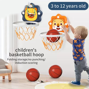Coo11 Kids Portable Basketball Hanging board for children's, Foldable Lightweight Design, Indoor and Outdoor Game, Perfect Gift for Boys, Girls, Christmas, New Year (Orange, Age 3 Years & above)