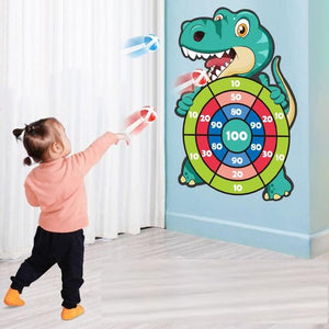 Coo11 Kids Bow and Dart Board Toys for Kids with 6 Sticky Balls, Indoor/Outdoor Dinosaur Target Toys Game Set, Target Shooting Toys, Birthday Christmas Gifts for Boys & Girls 3 to 7 Years Old