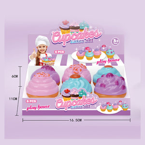 Coo11 Kids Playhouse Party, Colorful Mini Cream Mousse Chocolate Cupcakes Dessert Toys, Realistic, Artificial Toy, Scented Fake, Perfect Gifts for 4 to 6 Years Old