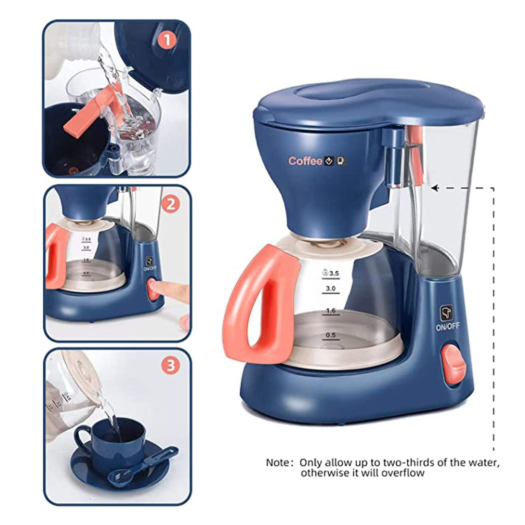 Coo11 Kids Pretended Kitchen Refrigerator Toys & sink running water oven cooker Home Appliances Kitchen Coffee Maker and Mix Blender Set for Kids