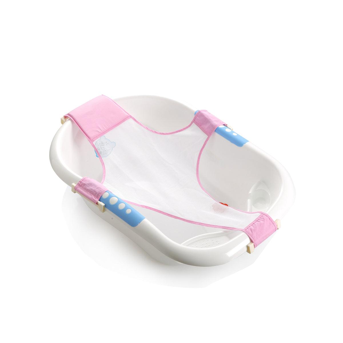Coo11 Baby Bath Seat Support Pad, Adjustable Net for Bathtub, Non-Slip Universal Bath Seat Cushion Baby Accessories, Safety Four-Pointed Buckle Floating Bathing for Newborn