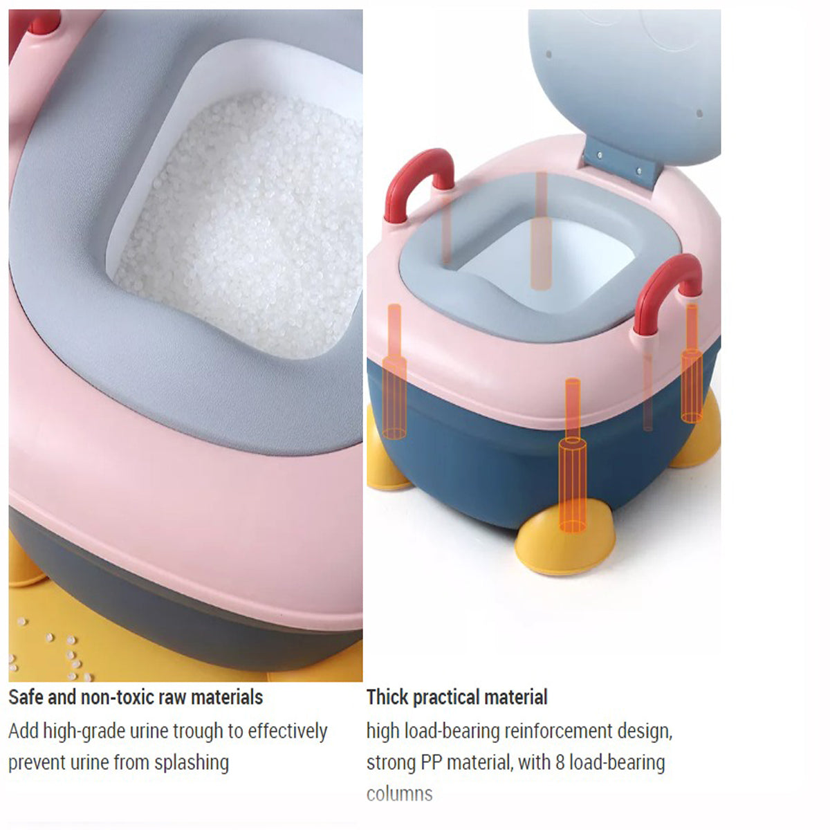 COO11 Potty Trainer Toddlers Toilet Chair Seat For Kids, Anti-Slip, Easy to Carry, Portable, Comfortable, Travel Convenient, Easy to Clean Perfect Potty Seats for Boys & Girls, Suitable for 1+ (Blue)