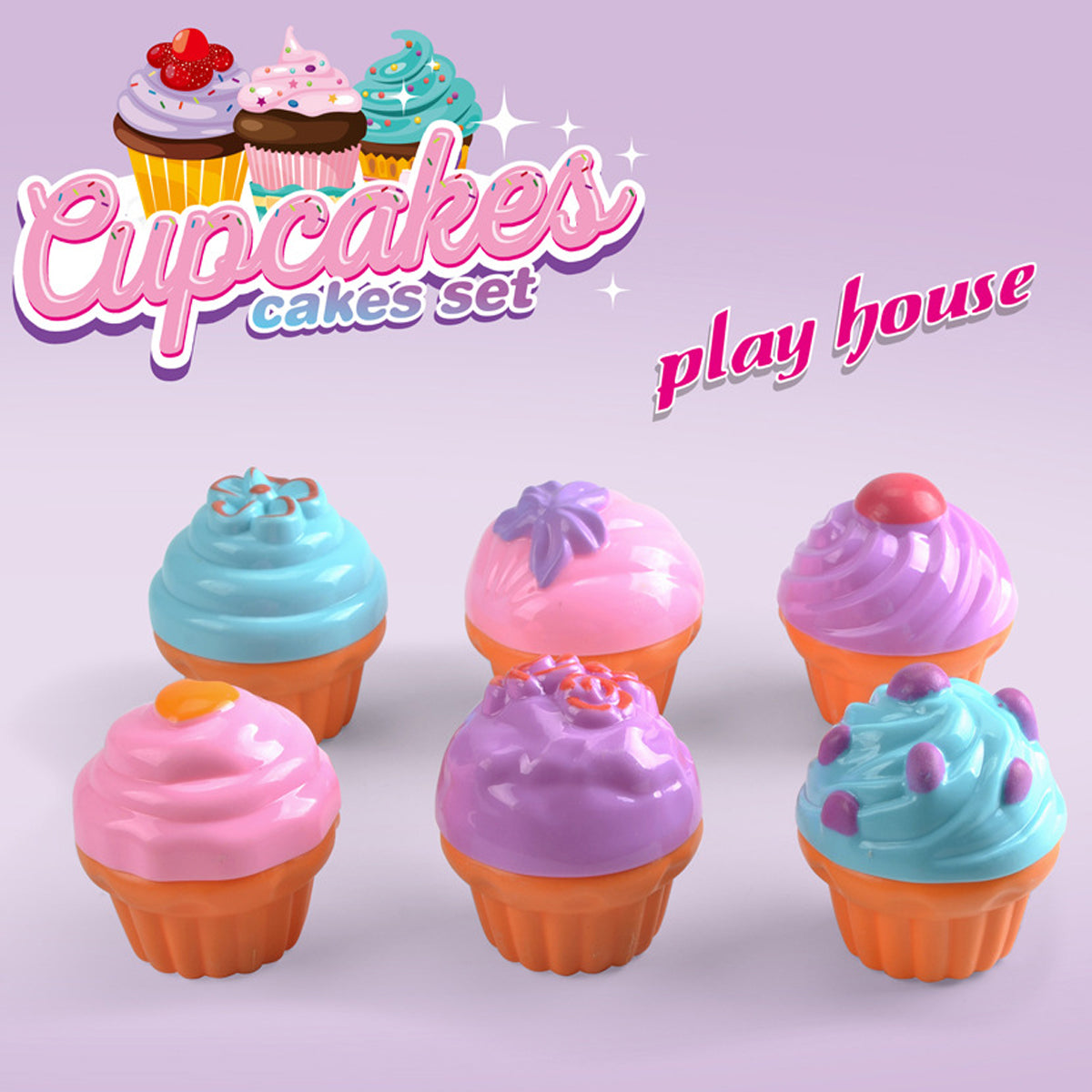 Coo11 Kids Playhouse Party, Colorful Mini Cream Mousse Chocolate Cupcakes Dessert Toys, Realistic, Artificial Toy, Scented Fake, Perfect Gifts for 4 to 6 Years Old