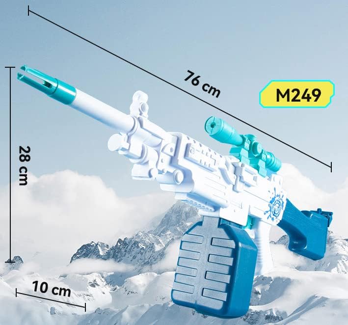 Coo11 Pack of 2 Kids Electric Water Gun 76 CM & 87CM Automatic Water Squirt Gun 600ml & 800ml Water Tank 8-10 Meter Shooting Range Summer Toy Gun for Kids 3+ Ages
