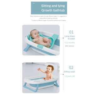 Sobear Plastic Foldable Bathtub Portable Baby Bath Tub  for Toddlers, Non-Slip With Drainage Hole, Portable, Easy Folding and Easy to Carry Travel Seat Baths Baby Swimming Pool, Safe Bathing for kIds