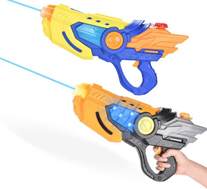 set of 2 45CM Kids Electric Water Gun, Powerful Water Pistol with 600ml Large Capacity, 33ft Long Range, Cool LED Light Leak-Proof, Water Blaster Gun for Summer Pool Party Beach Pack of 2