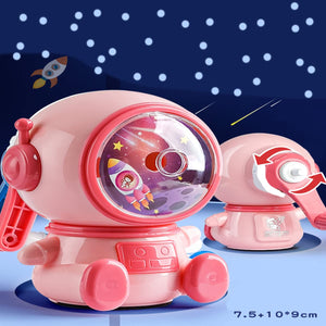 Coo11 2-in-1 Big Capacity Multiple Storage Pen & Pencil Pouch and Kids Astronaut Design Pencil Sharpener (Pink)