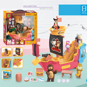 Coo11 Kids Role Play Pirate Boat Ship, Adventure Creative Treasures Toy, Figures & Accessories, Indoor Fun, Improves Skill Development, Perfect Gift For Girls & Boys, Suitable For 3+