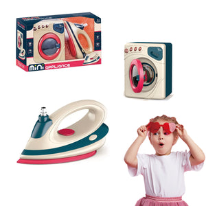 Coo11 Housekeeping Electric Playset Kids Toys, High Quality Light Sound Combo Set Ironing and Washing Machine, Realistic Spinning, Pretend Play Games Set, Perfect Birthday Christmas Gifts for Boys & Girls
