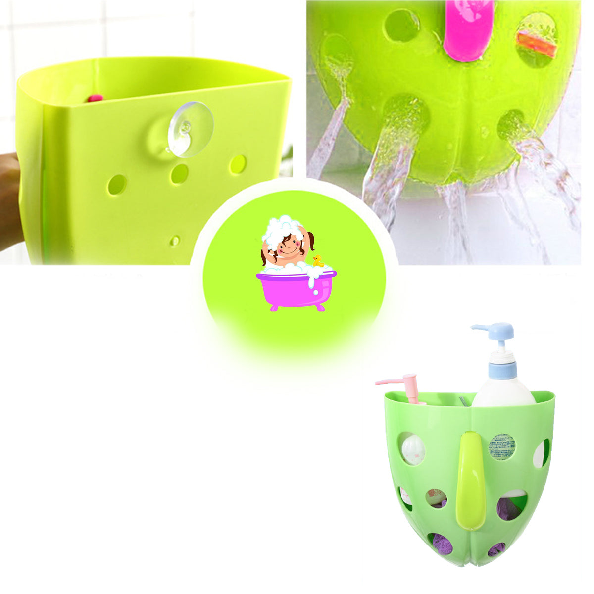 Coo11 Wall-mounted Bath Toy Organizer Toddler Bathroom Storage Perfect for Boys & Girls, Easy to Carry, Portable, Lightweight, Convenient for Shower room Storage In One Scoop