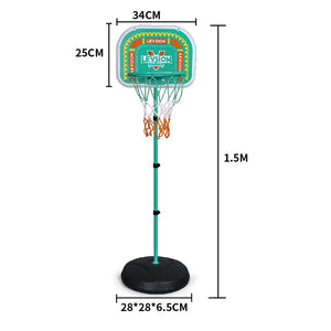 Coo11 1.5m Liftable Iron Hoop Frame Basketball Hoop Portable & Adjustable Height Professional Court Goal System for Adults Teenagers Indoor/ Outdoor Games Gifs for Boys and Girls 8+ Years Old