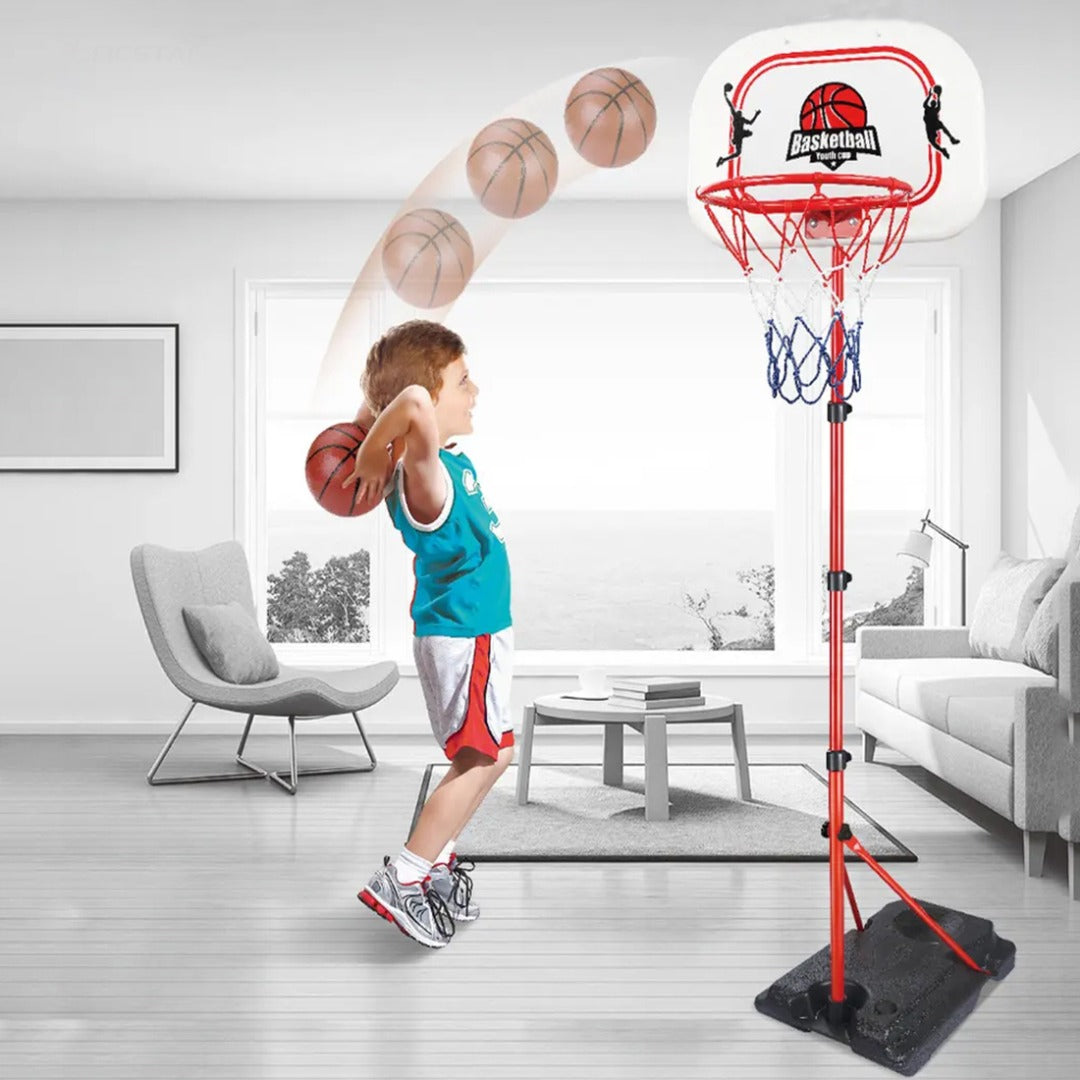 Coo11 Basketball Stand Hoop Set for Kids Height Adjustable for Adult Youth Teenagers Indoor Outdoor Use Portable Basketball Goals Boys Girls Age 3 4 5 6 7 8 + Perfect for Gifting Size 32*46*240 Cm