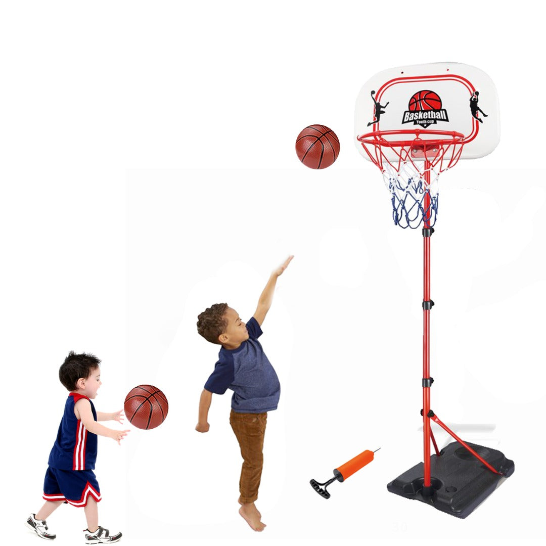 Coo11 Basketball Stand Hoop Set for Kids Height Adjustable for Adult Youth Teenagers Indoor Outdoor Use Portable Basketball Goals Boys Girls Age 3 4 5 6 7 8 + Perfect for Gifting Size 32*46*240 Cm