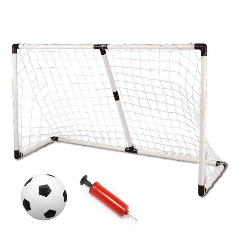 Coo11 Football Net Play Set Stand for Kids Toddlers & Adults Garden Training Indoor Outdoor Soccer Sport Games for Boys Girls One Goal with Net and Ball Size 187*72*120 Cm