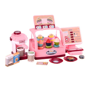 Coo11 28 pcs Kids Pretend play ice cream cashier machine for kids simulation ice cream juice maker machine supermarket shopping play house toys for kids baby pretend play food gift for kids Aged 3+