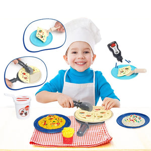 Coo11 35 pcs Kids Pretend play Pizza cashier machine for kids simulation pizza pasta juice maker machine supermarket shopping play house toys for kids baby pretend play food gift for kids Aged 3+