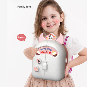 Pretend Play House Pink Backpack Small Mini Kitchen Toys Real Cooking Set For Kids  Set Pretend Role Play Toys For Boys And Girls, Premium Pieces Set