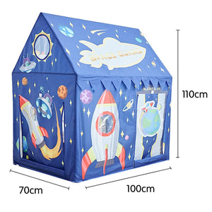 Coo11 Pretent Play Children's Play House, Space Exploration Playhouse with Fairy Star Lights, Creating Personal Play Space, Indoor & Outdoor Games Toys for Kids 3 Years and up (Blue)