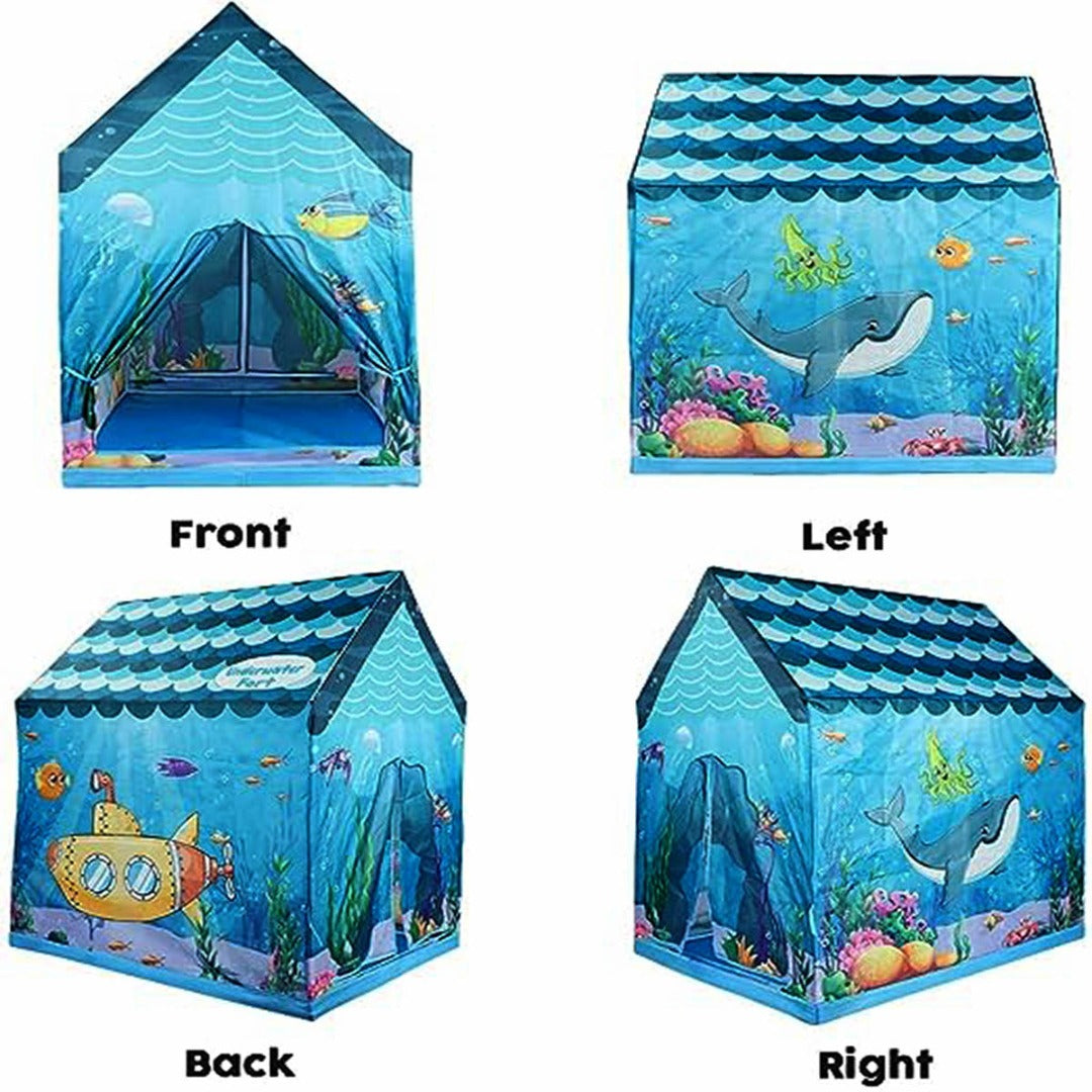 Coo11 Pretent Play Children's Play House, Aquarium Design Playhouse with Fish & Ship, Creating Personal Play Space, Indoor & Outdoor Games Toys for Kids 3 Years and up (Sky Blue)